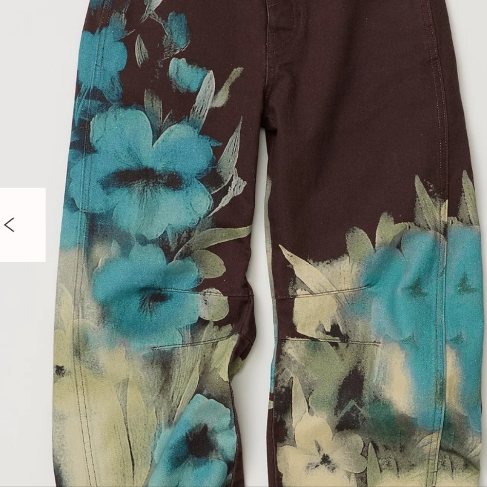 We The Free Good Luck Brown Floral Barrel Jeans *NWT *Size 29 - Picture 3 of 4